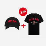 BUNDLE NEW ERA X AC MILAN CAP + BLACK T-SHIRT COLLEGE COLLECTION