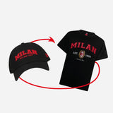 BUNDLE NEW ERA X AC MILAN CAP + BLACK T-SHIRT COLLEGE COLLECTION
