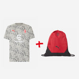 BUNDLE MAGLIA MILAN PREMATCH GRIGIA 2025/26 + SACCA ROSSA E NERA MILAN