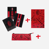 BUNDLE RING BINDER + NOTEBOOK SET OF 3 + PENCIL CASE AC MILAN