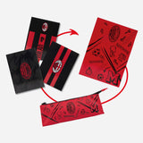 BUNDLE RING BINDER + NOTEBOOK SET OF 3 + PENCIL CASE AC MILAN