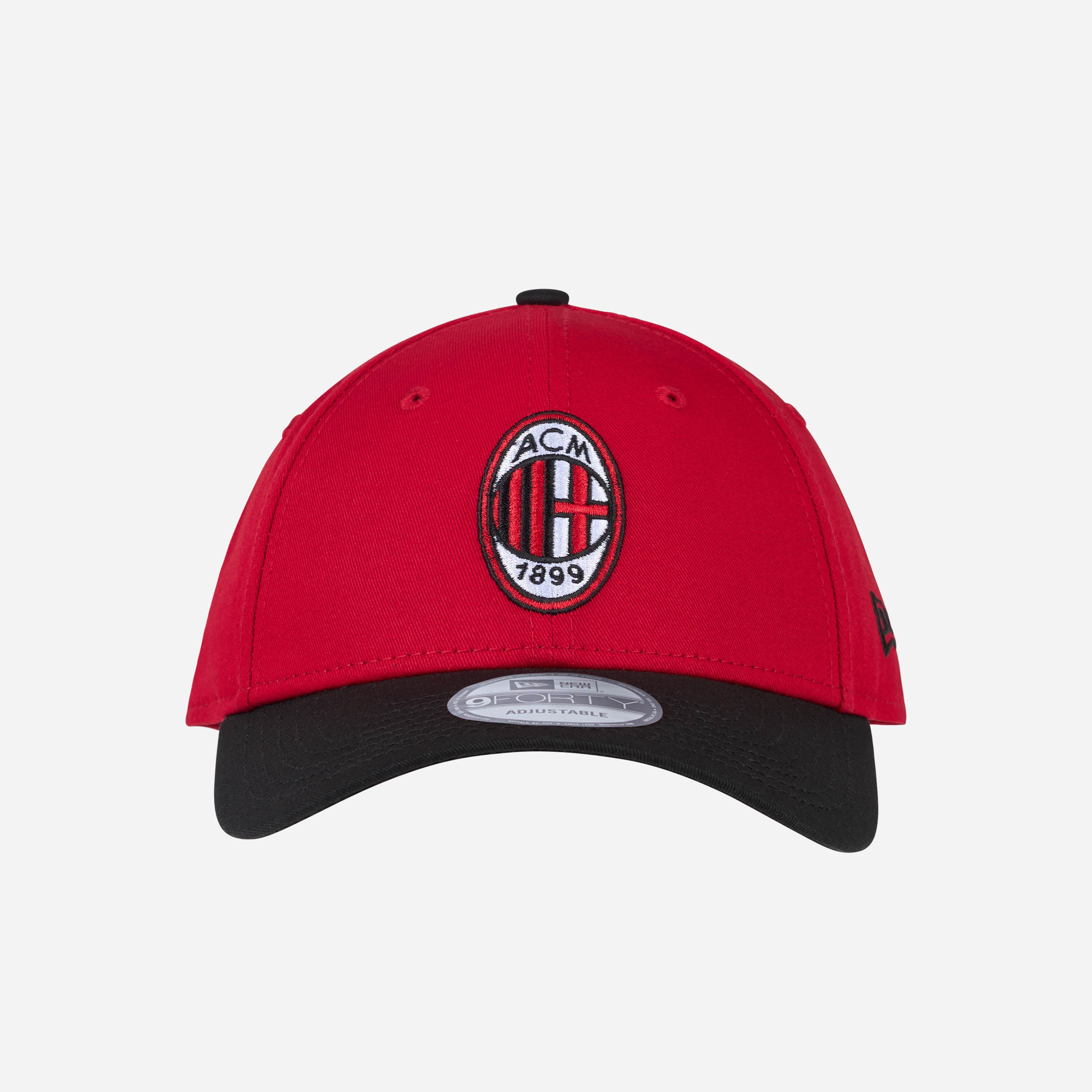 9FORTY NEW ERA X AC MILAN RED AND BLACK CAP WITH LOGO