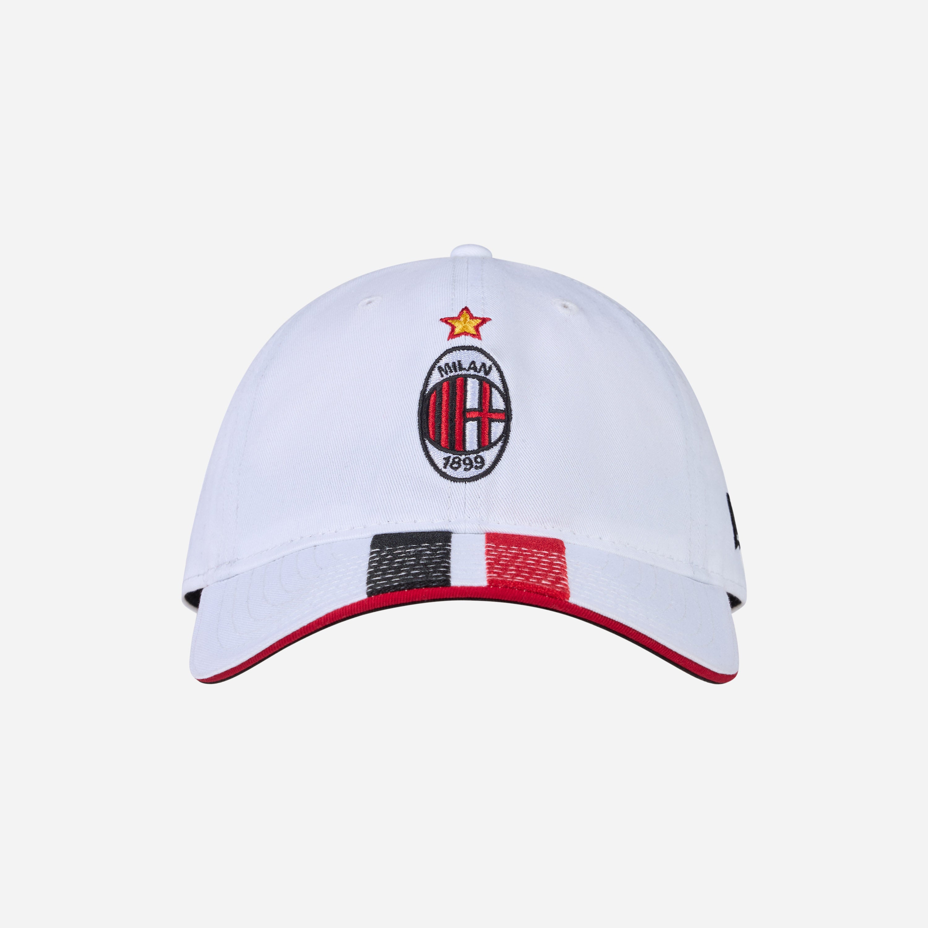 9TWENTY NEW ERA X AC MILAN WHITE CAP WITH EMBROIDERED LOGO