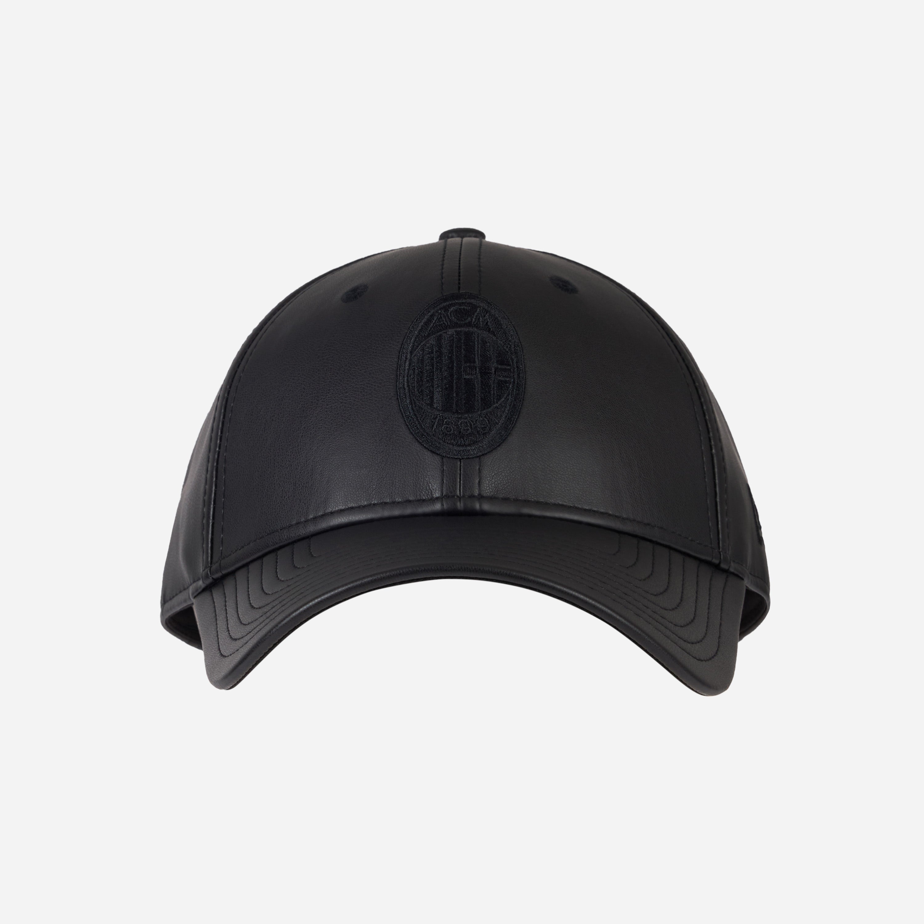 9FORTY NEW ERA X AC MILAN BLACK FAUX LEATHER CAP