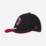 9FORTY NEW ERA X AC MILAN BLACK CAP WITH EMBROIDERED LOGO