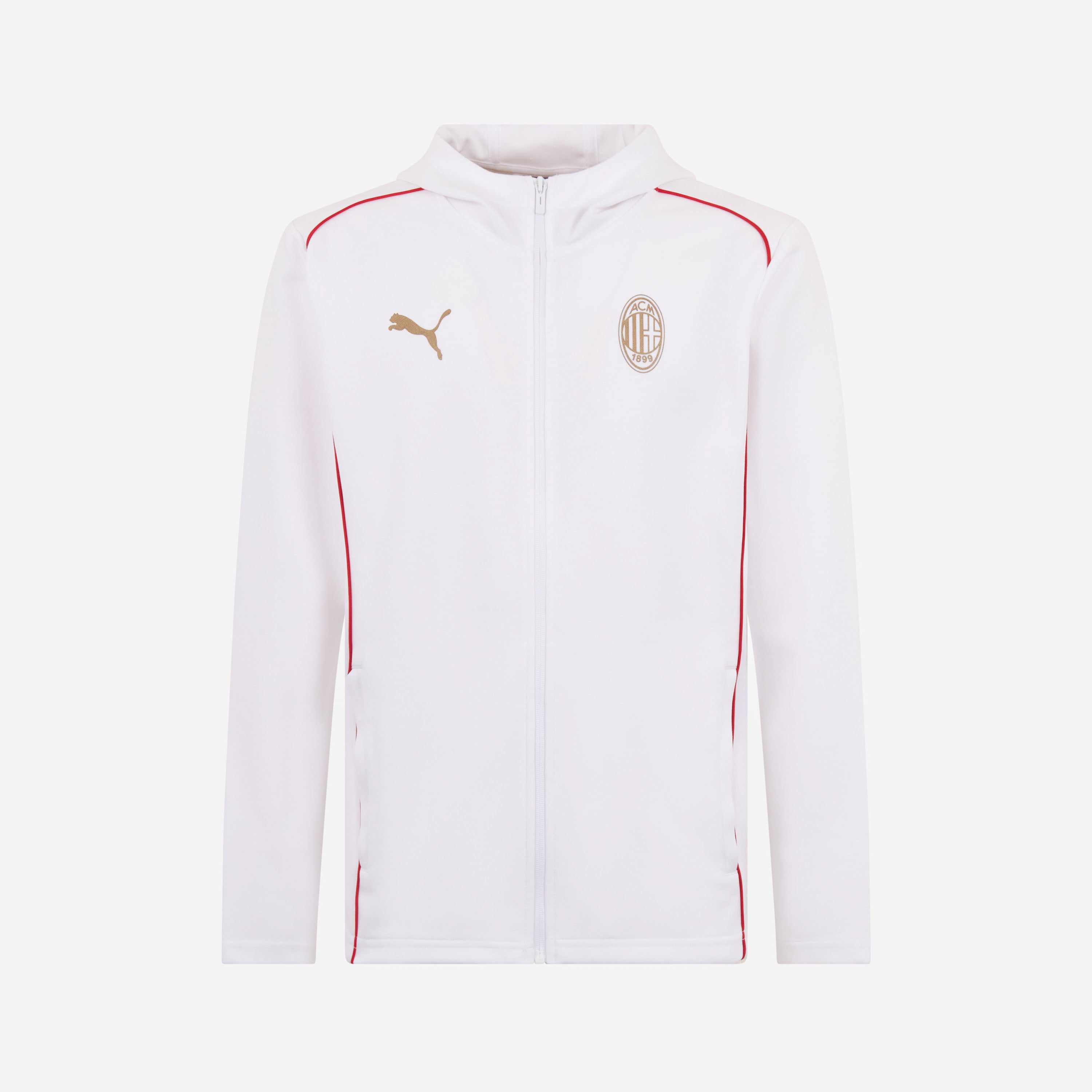 FELPA MILAN CASUALS 2024/25 CON ZIP E CAPPUCCIO AC Milan Store