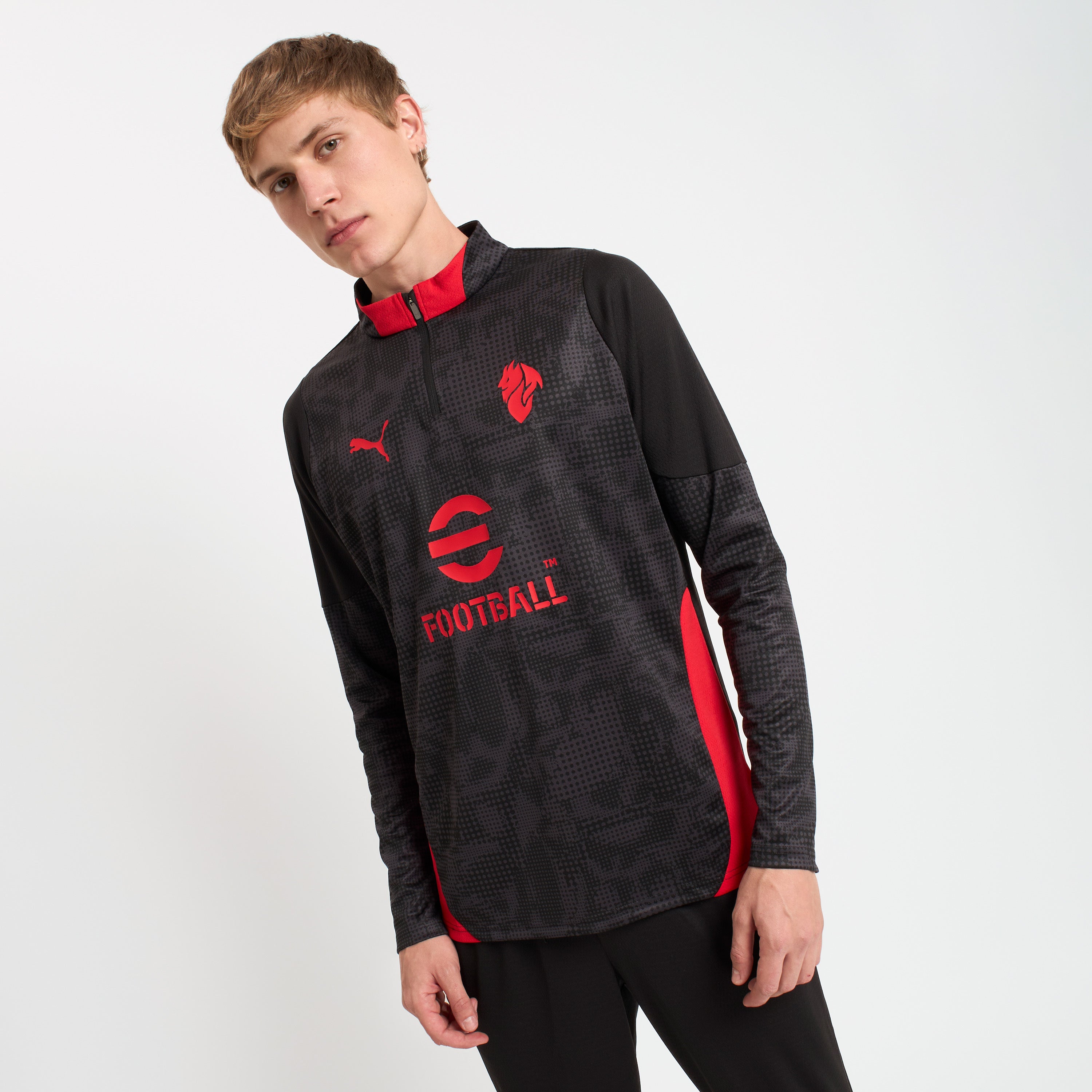 MILAN 1/4 ZIP LONG-SLEEVE TRAINING 2025/26 BLACK JERSEY