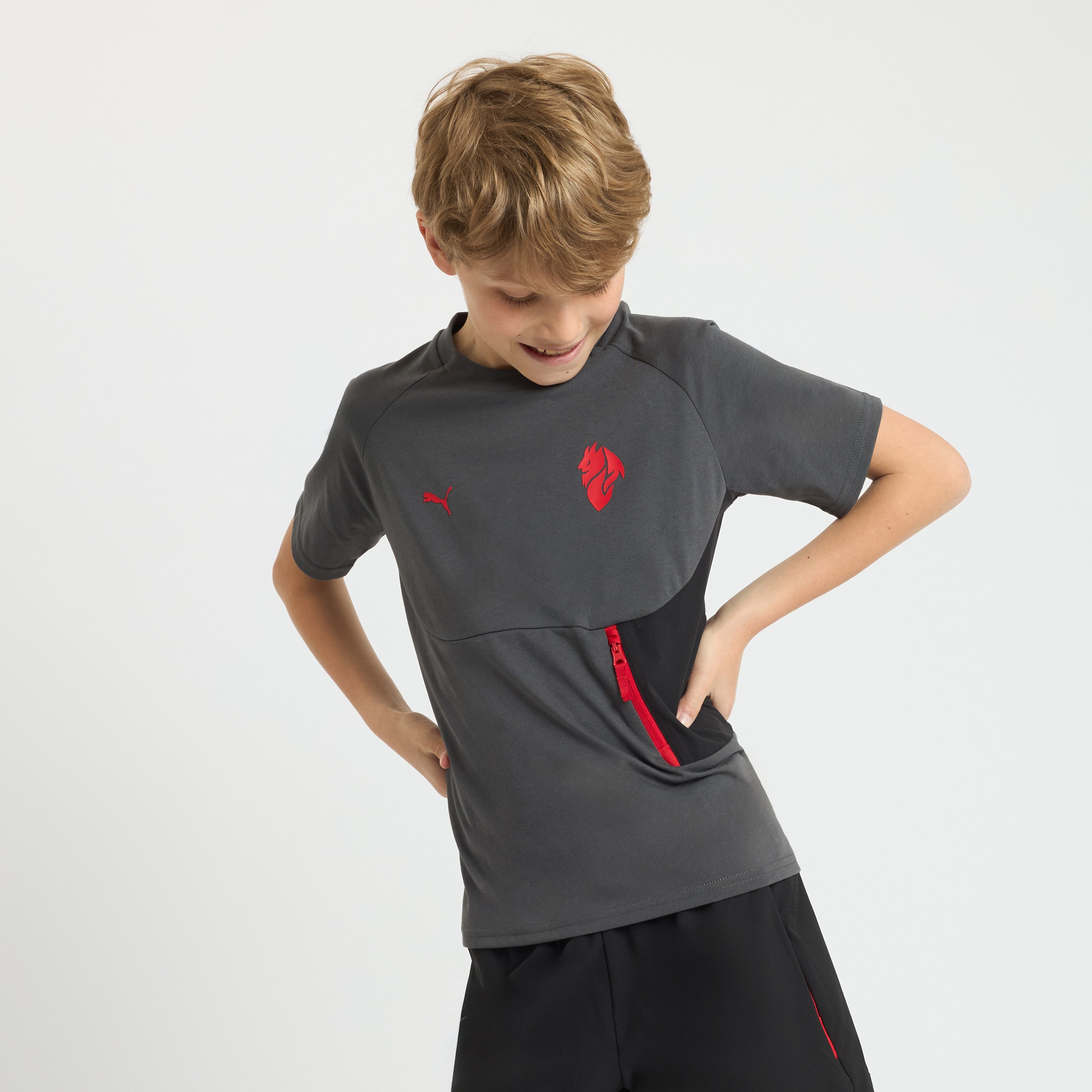 MILAN PUMATECH 2025/26 KIDS' GREY T- SHIRT