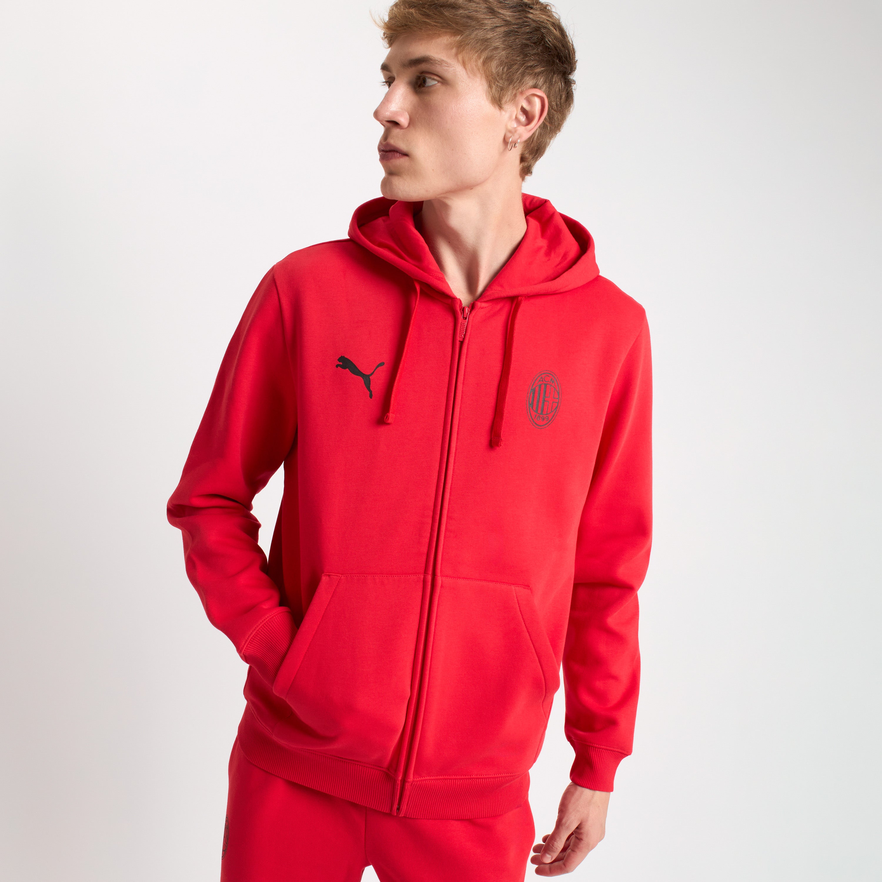 AC MILAN RED ZIP-UP SWEATSHIRT ESSENTIAL COLLECTION
