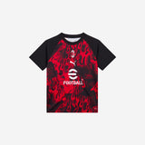 MILAN PREMATCH 2025/26 KIDS' RED AND BLACK T-SHIRT