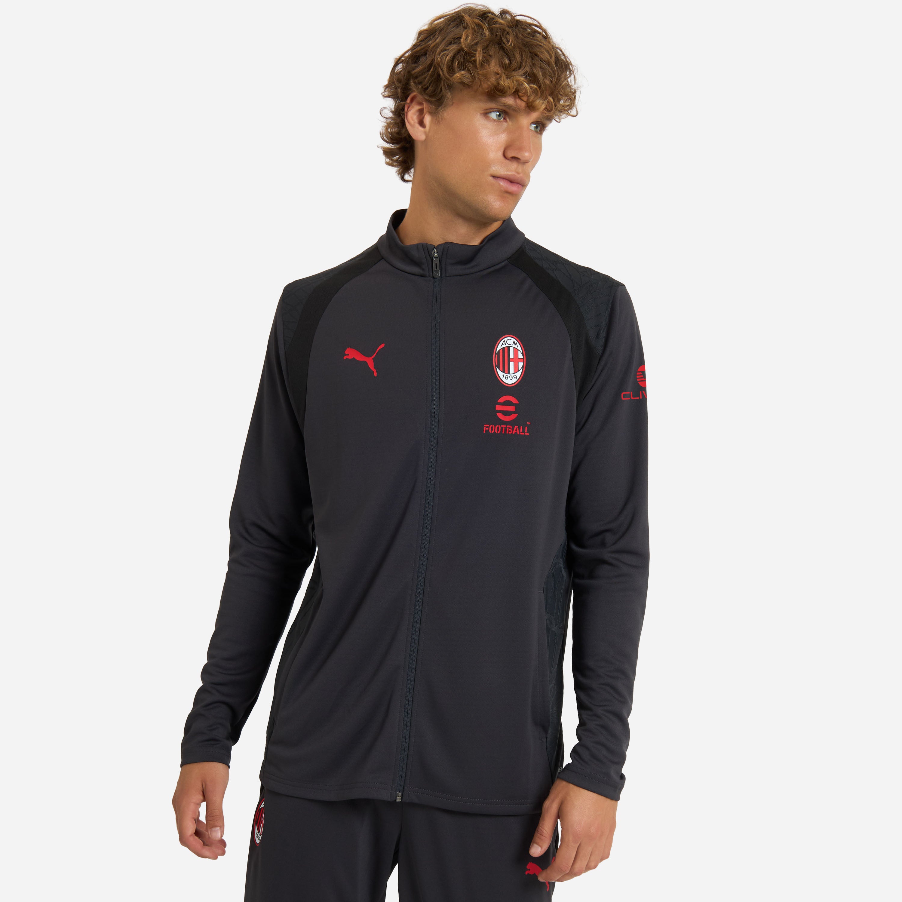 MILAN TRAINING 2026/27 DARK GREY JACKET WITH ZIPPER AND POCKETS