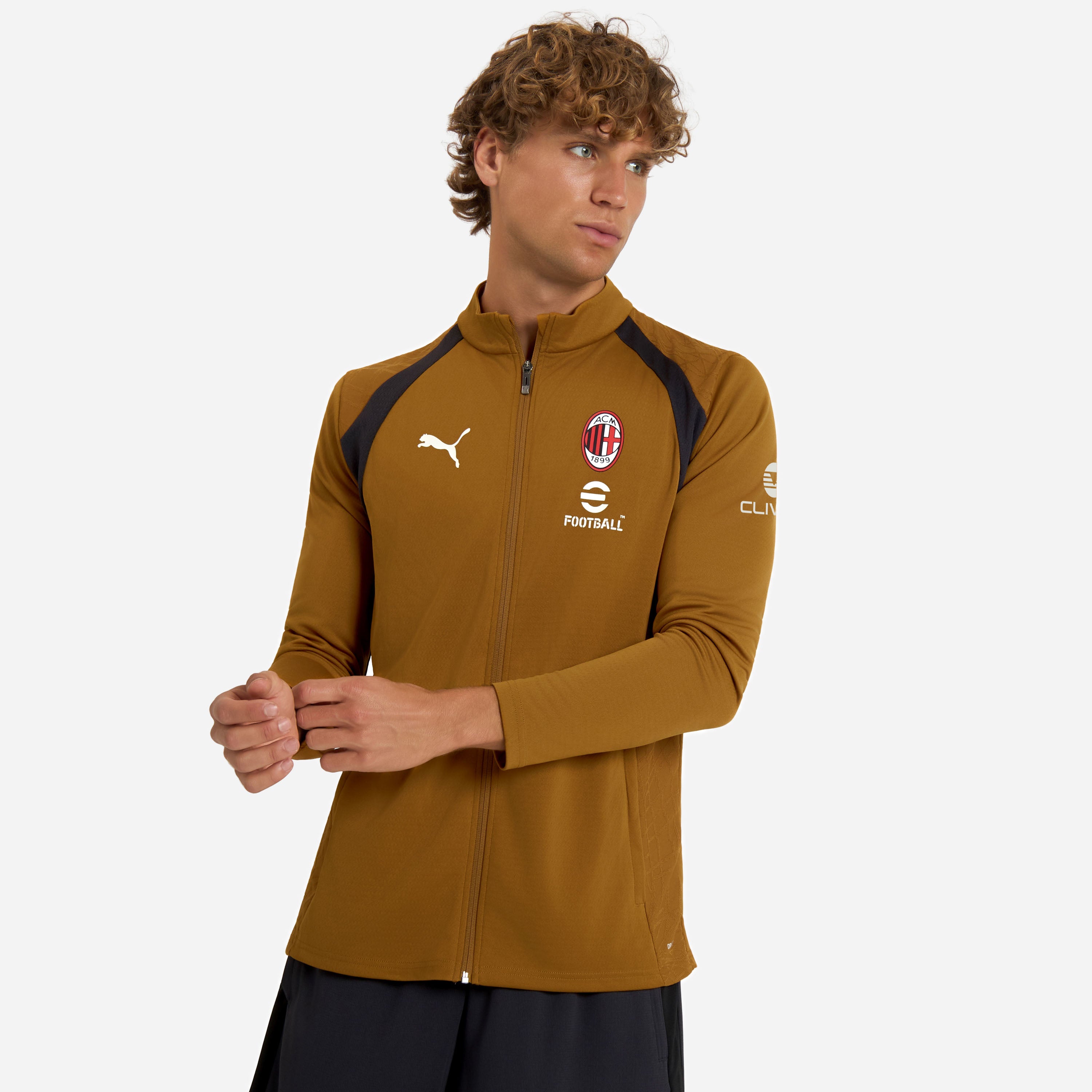 MILAN TRAINING 2026/27 GOLD JACKET WITH ZIPPER AND POCKETS