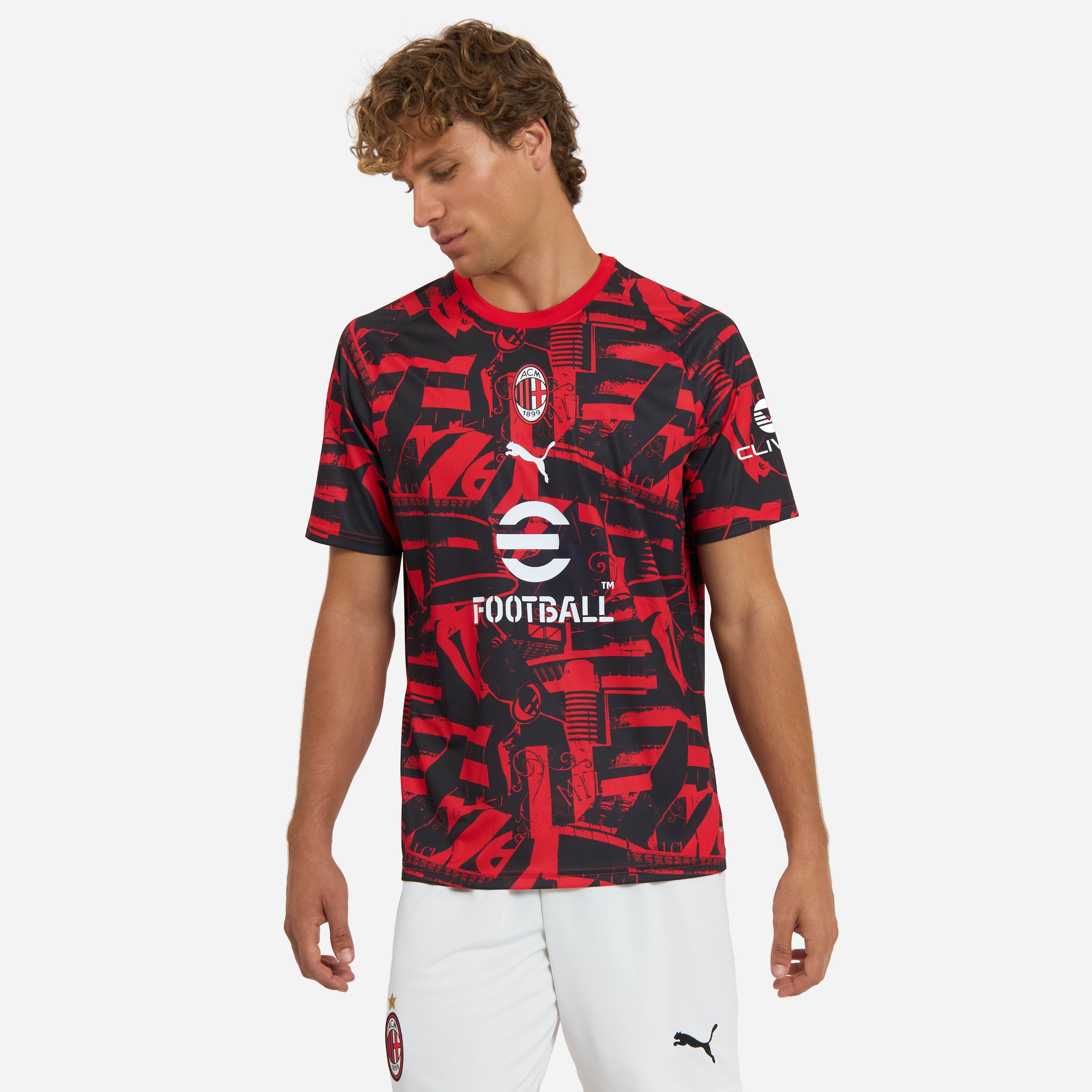 MILAN PREMATCH 2026/27 RED AND BLACK T-SHIRT