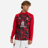 MILAN PREMATCH 2026/27 RED AND BLACK 1/4 ZIP TOP