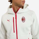 FELPA BIANCA MILAN PUMATECH 2026/27 CON ZIP E CAPPUCCIO