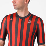 CASTELLI X AC MILAN RED AND BLACK STRIPED CYCLING JERSEY