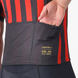 CASTELLI X AC MILAN RED AND BLACK STRIPED CYCLING JERSEY