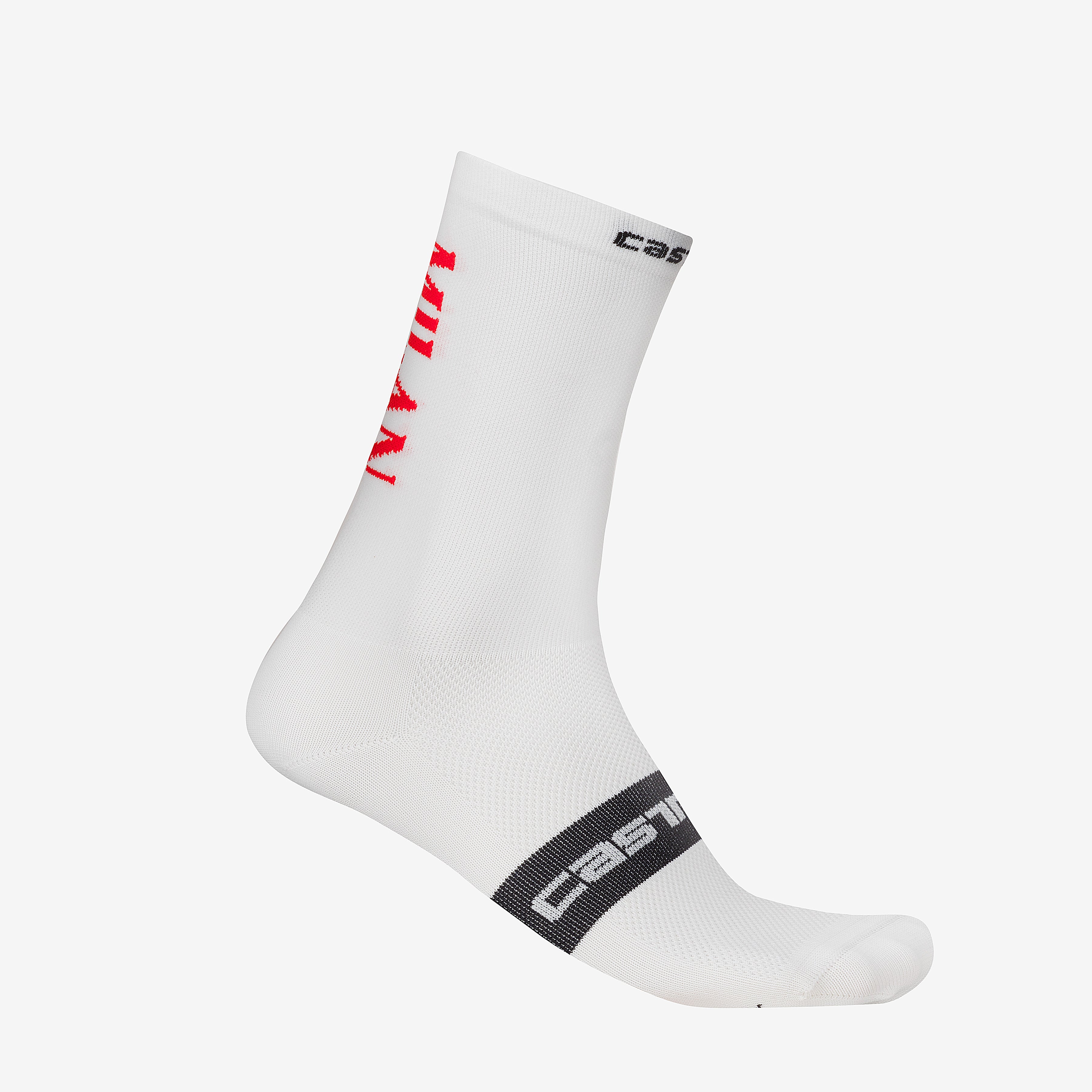 CASTELLI X AC MILAN WHITE CYCLING SOCKS