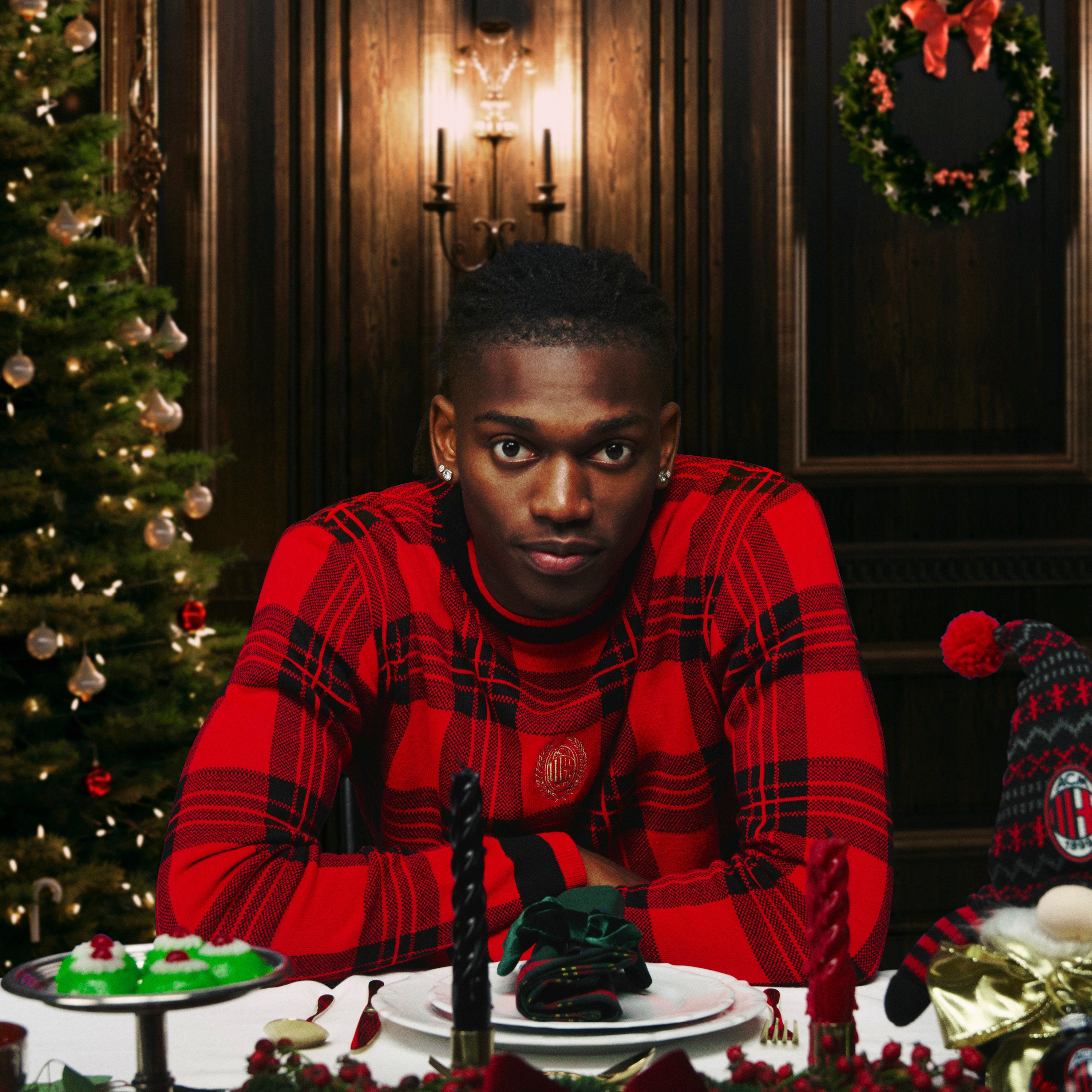 AC MILAN TARTAN CHRISTMAS JUMPER