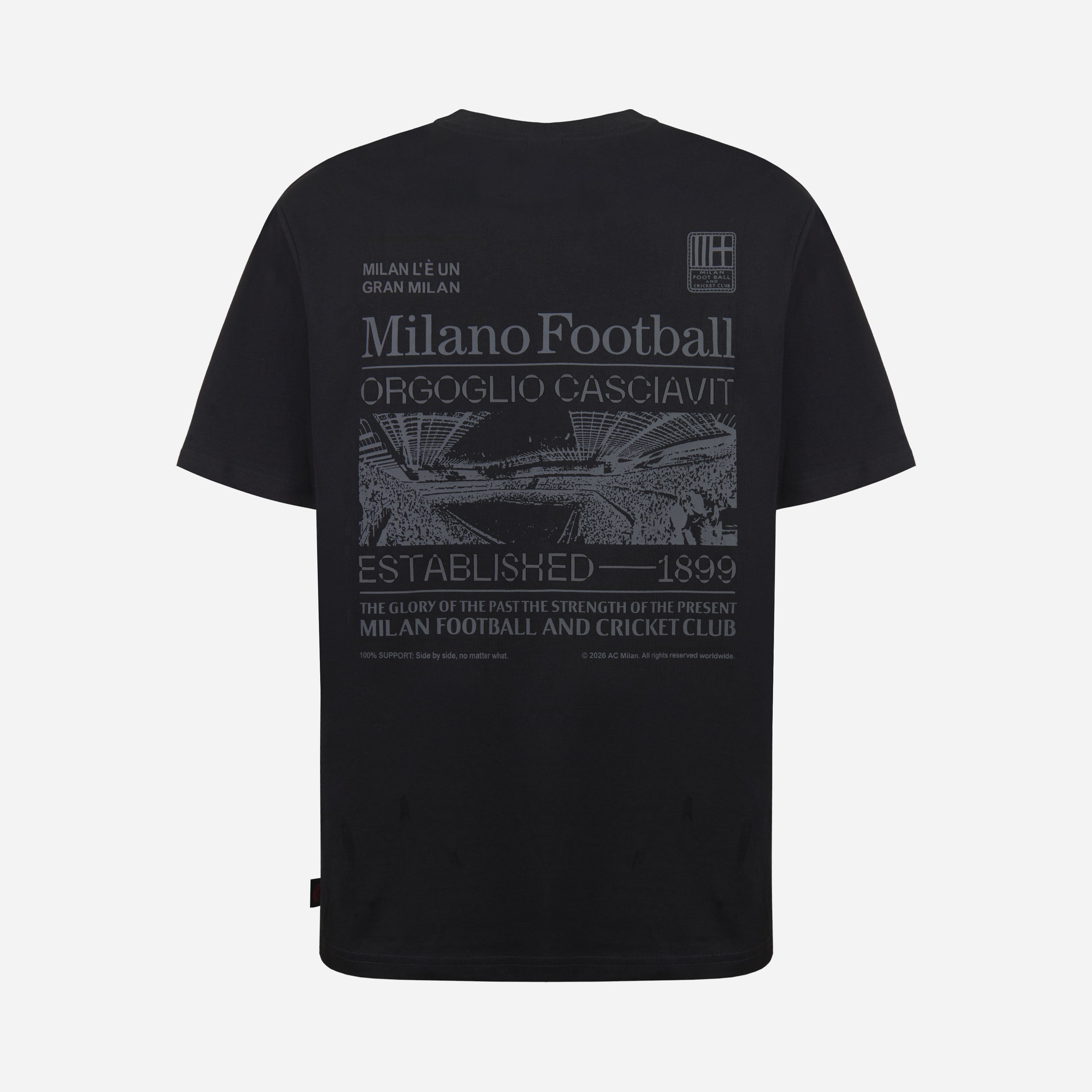 AC MILAN CASCIAVIT BLACK AND GREY T-SHIRT