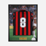 RIJKAARD AC MILAN SIGNED AND FRAMED HOME JERSEY 1988/89