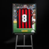 RIJKAARD AC MILAN SIGNED AND FRAMED HOME JERSEY 1988/89