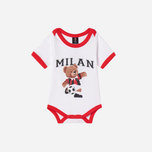 Body AC Milan Femme - Modèle Sans Manches En Nylon Avec Logo, Taille 18-24, Blanc
