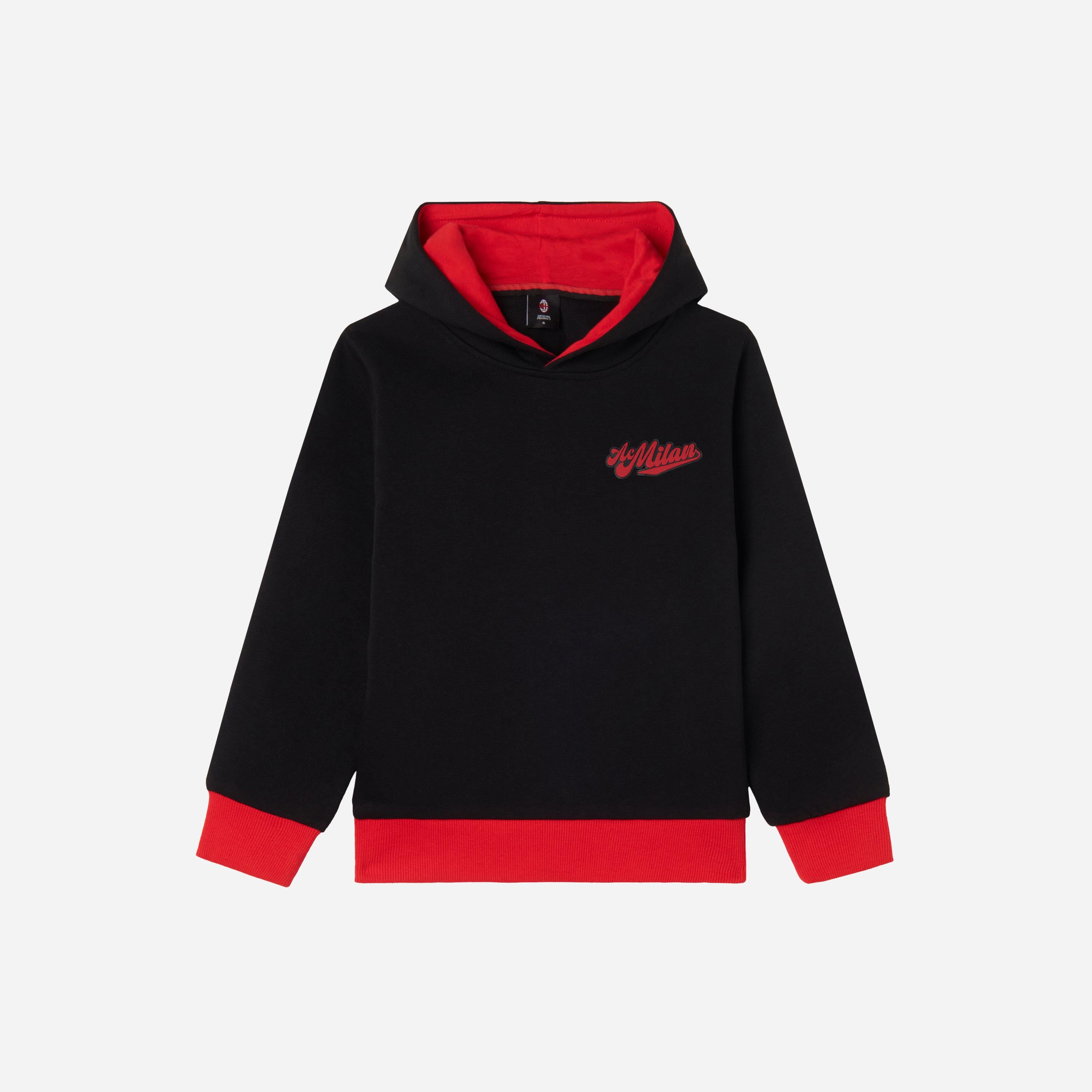 AC MILAN KIDS BLACK HOODIE TEDDY COLLECTION