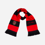 AC MILAN STRIPED SCARF WITH EMBROIDERY