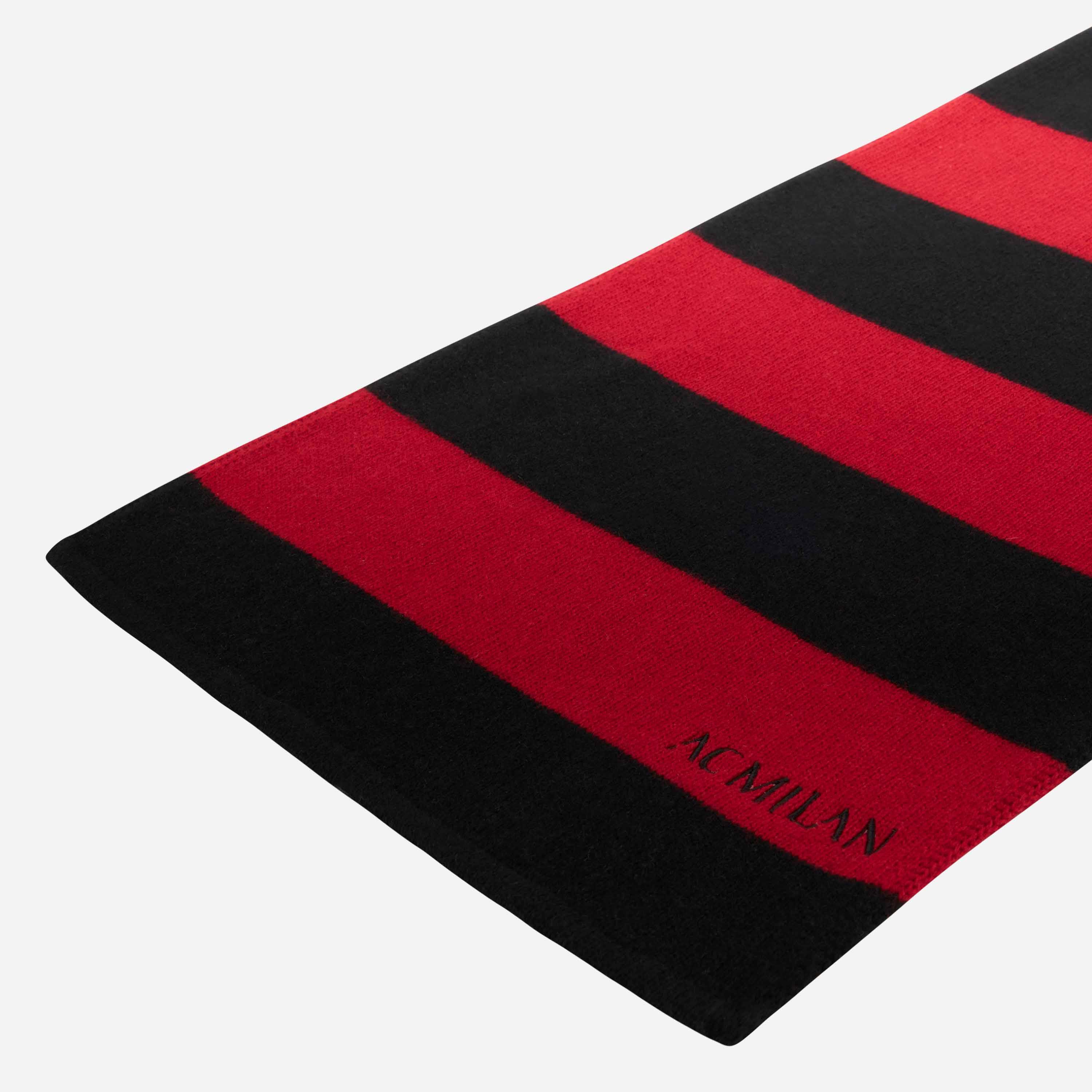 AC MILAN STRIPED SCARF IN MIXED CASHMERE