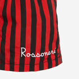 MC2 SAINT BARTH X AC MILAN SWIM SHORTS WITH RED AND BLACK STRIPES