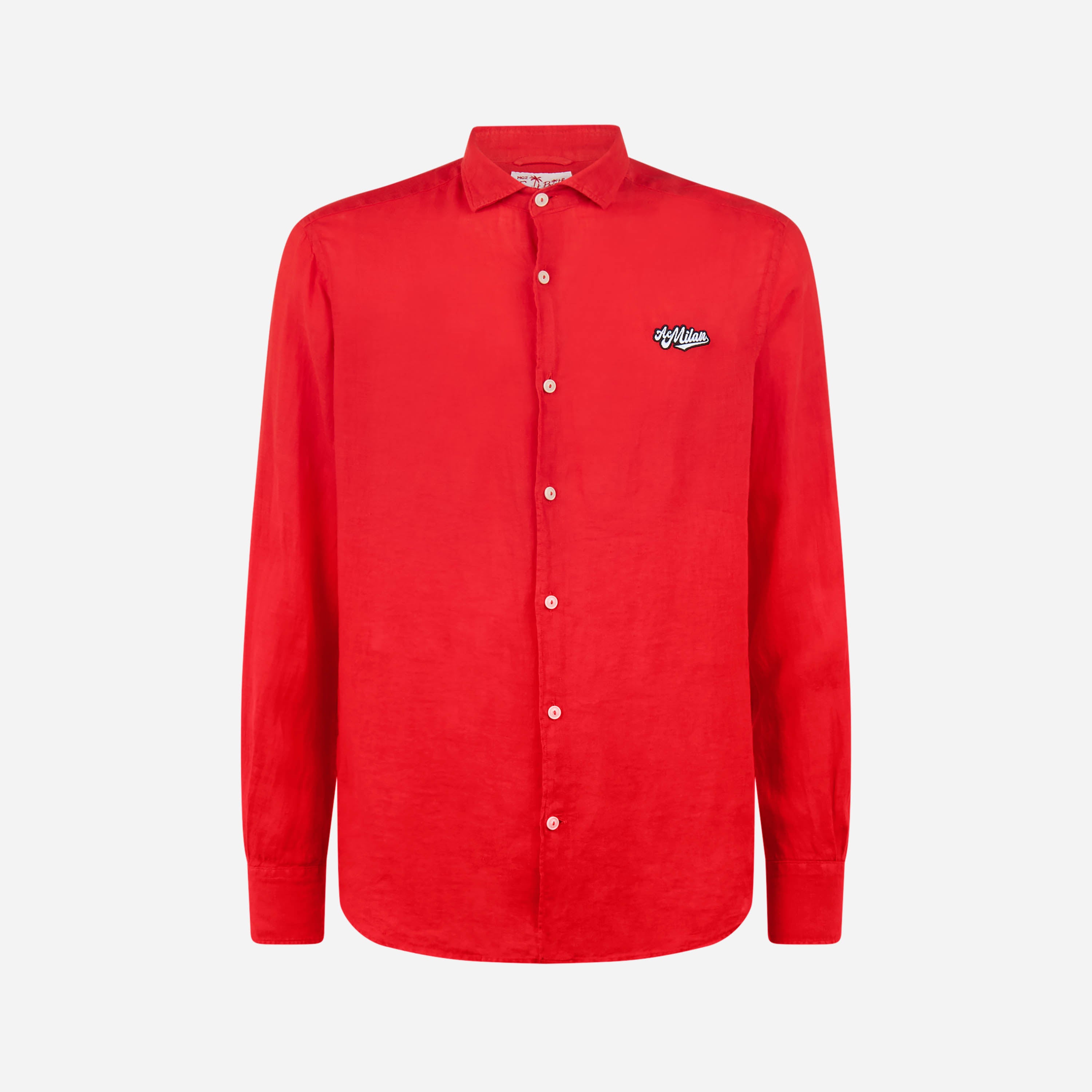 MC2 SAINT X AC MILAN BARTH RED LINEN SHIRT