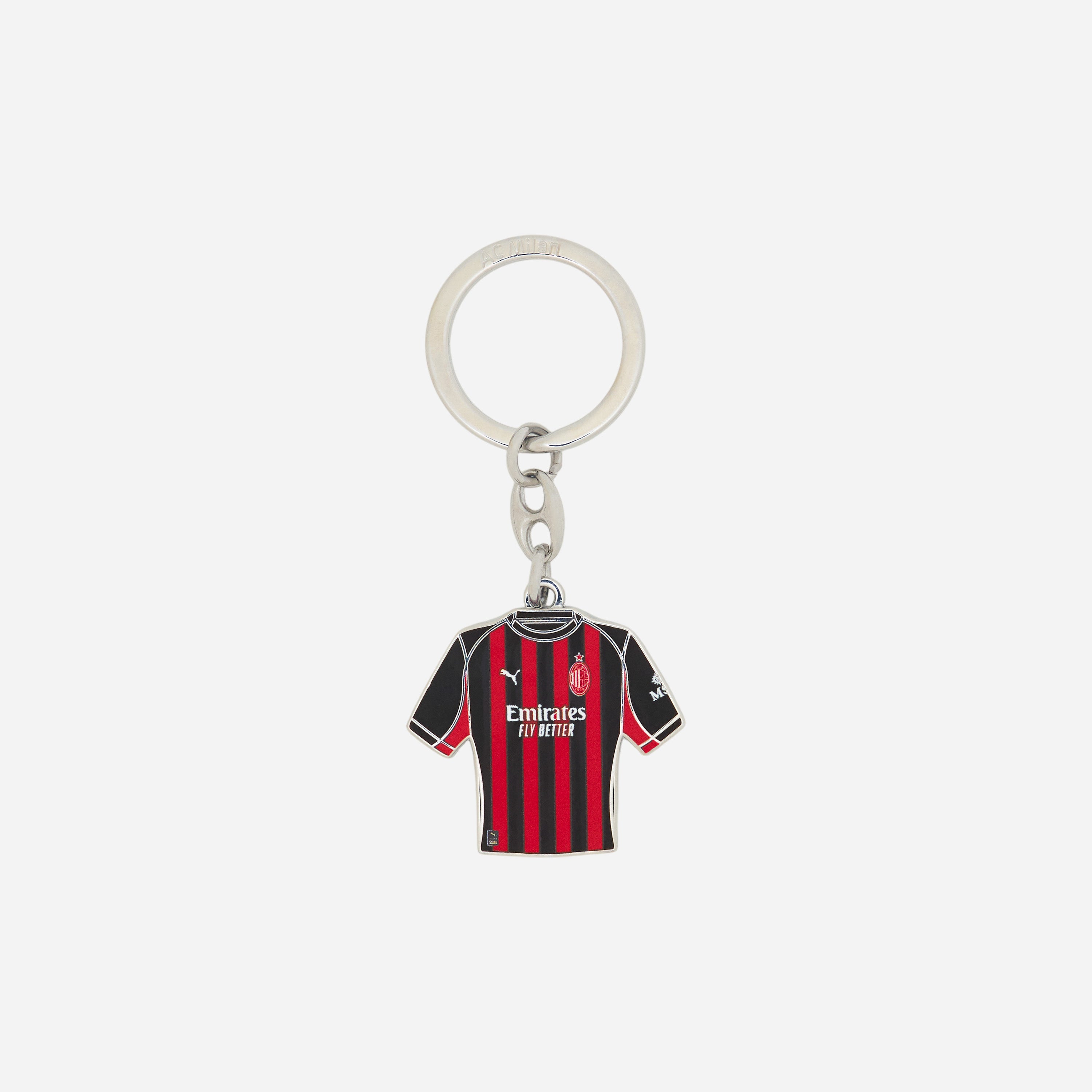 AC Milan Official Keychain - Rossoneri Leather & Metal Key Ring Gift For Soccer Fans