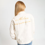 AC MILAN WOMEN'S WHITE DENIM JACKET