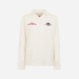 AC MILAN WOMEN'S WHITE LONG SLEEVE POLO WITH EMBROIDERY