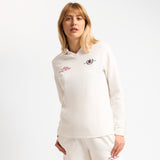 AC MILAN WOMEN'S WHITE LONG SLEEVE POLO WITH EMBROIDERY