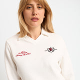 AC MILAN WOMEN'S WHITE LONG SLEEVE POLO WITH EMBROIDERY