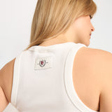 AC MILAN WOMEN'S WHITE CROP TOP WITH EMBROIDERY