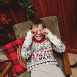 AC MILAN KIDS WHITE CHRISTMAS JUMPER