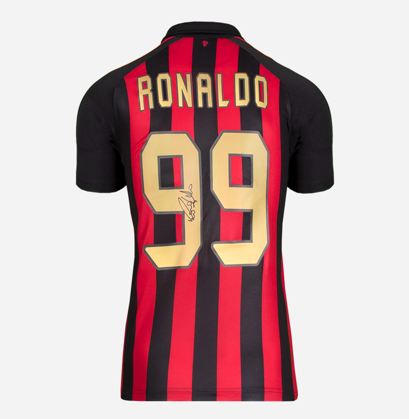 Maglia Home ufficiale Oro Ronaldo firmata e incorniciata