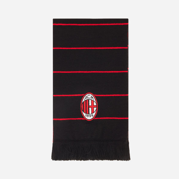 AC MILAN SCARF WITH LOGO AND RED STRIPES