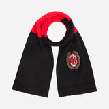 AC MILAN SCARF WITH LOGO AND THICK STRIPES