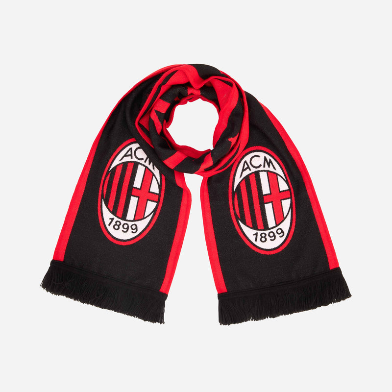 AC MILAN SCARF WITH LOGO AND LETTERING