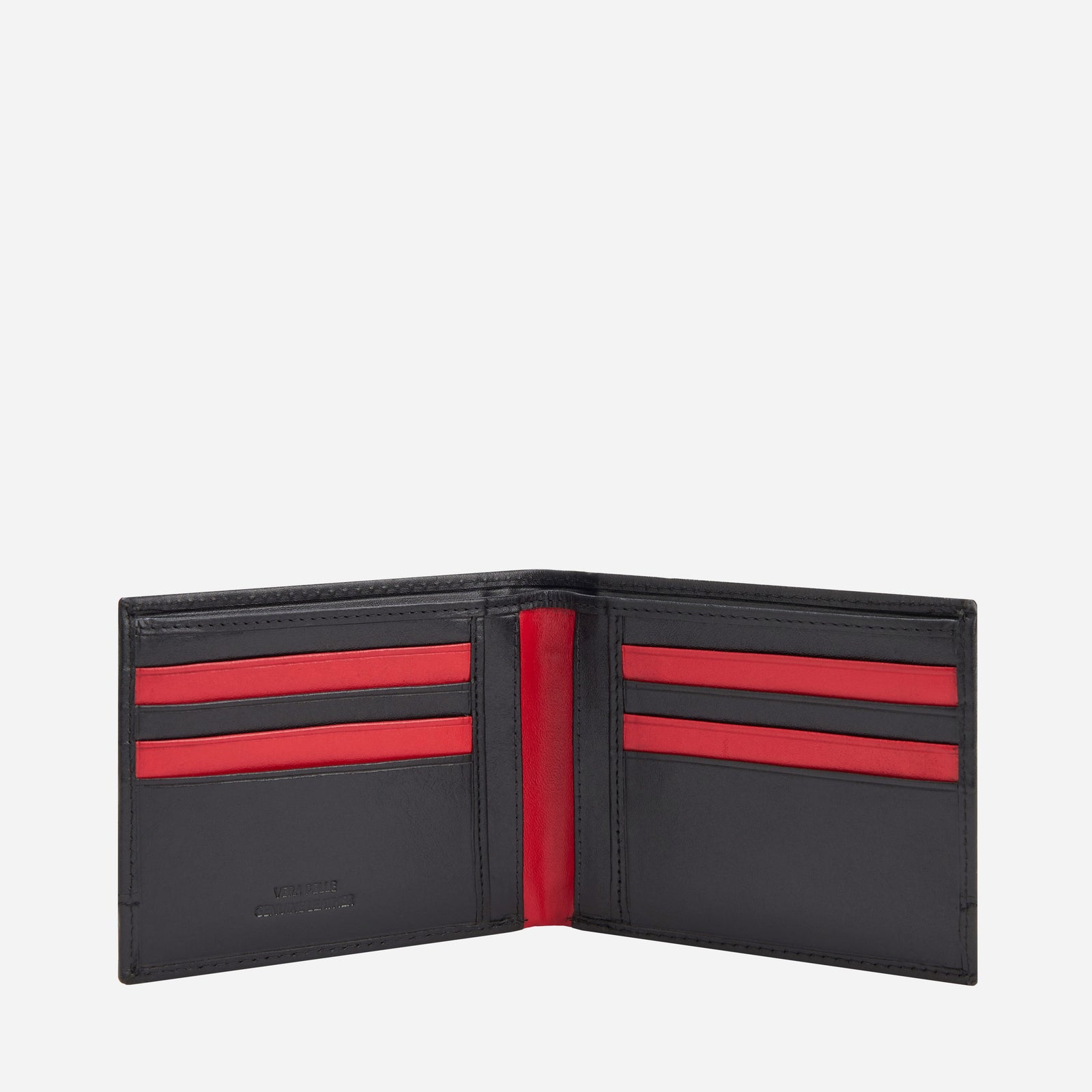Ac Milan 141801, portemonnee van leer, officieel product voor heren, zwart, 125 x 95 x 30 mm