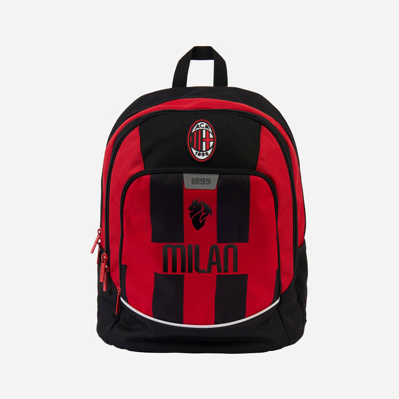 AC MILAN SCHOOL BACKPACK WITH THREE COMPARTMENTS
