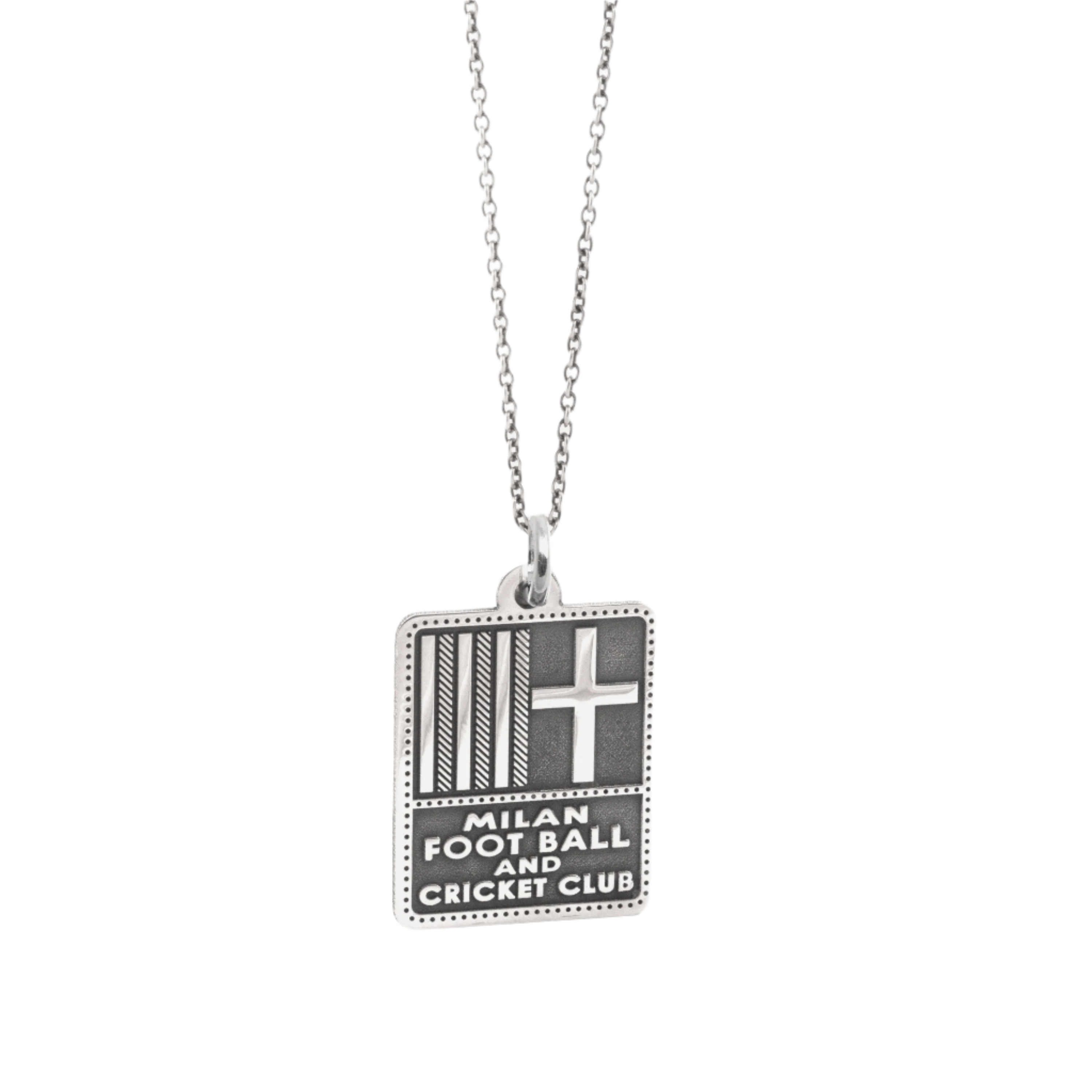 NOVE25 X MILAN -  SILVER HISTORICAL LOGO NECKLACE