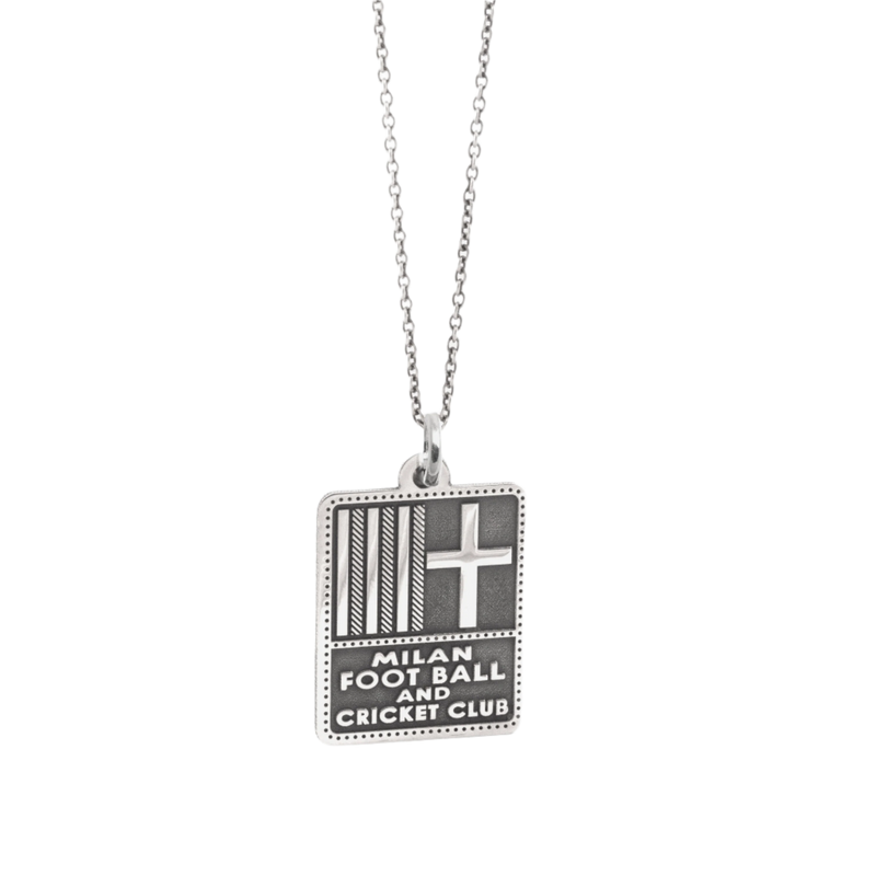 NOVE25 X MILAN -  SILVER HISTORICAL LOGO NECKLACE