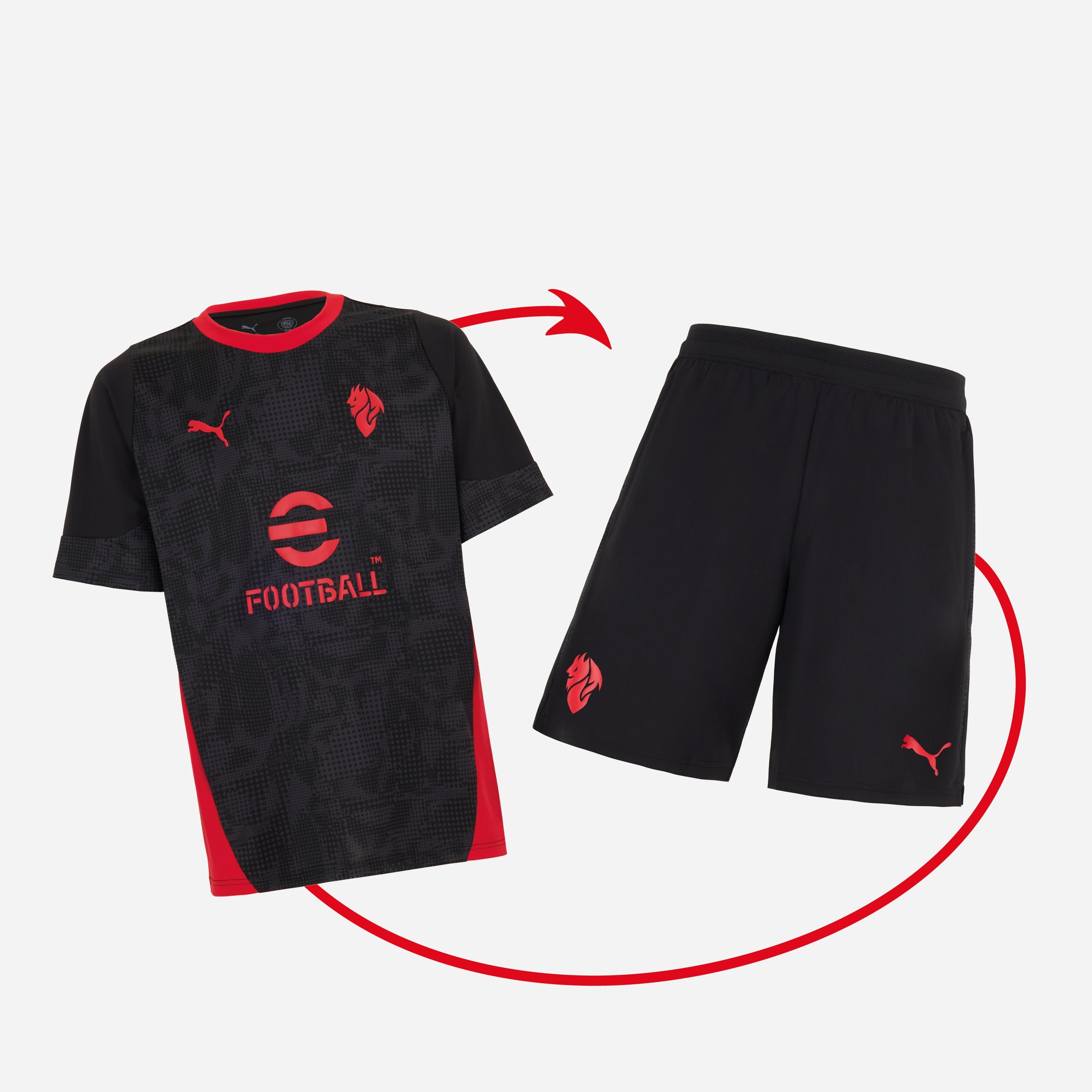 BUNDLE  BLACK JERSEY + BLACK SHORTS MILAN TRAINING 2025/26