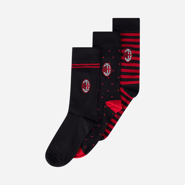 AC MILAN PATTERNED SOCKS BOX SET WITH LOGO