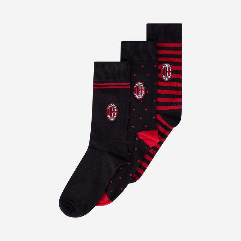 AC MILAN PATTERNED SOCKS BOX SET WITH LOGO
